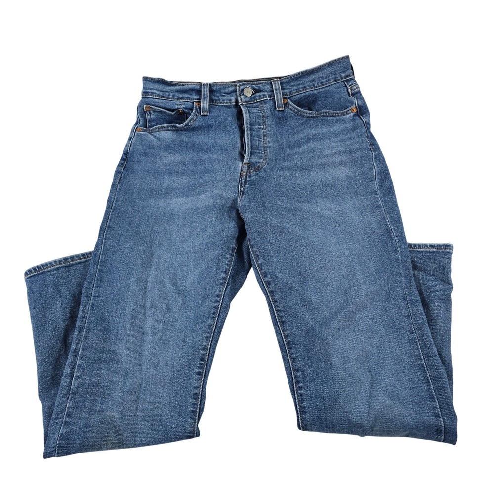 Levis Wedgie Straight Jeans Womens 31 Blue Medium Wash Button Fly‎ 34964-0130